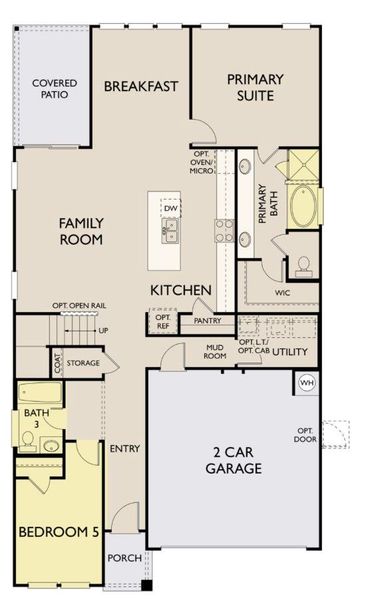 2D floor plan layout of this home in Patterson Ranch, Georgetown, TX (Image 5).