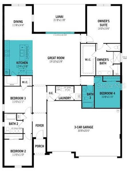 2D floor plan layout of this home in Waterbrooke, Clermont, FL (Image 2). 2D floor plan layout of this home in Waterbrooke, Clermont, FL (Image 2).