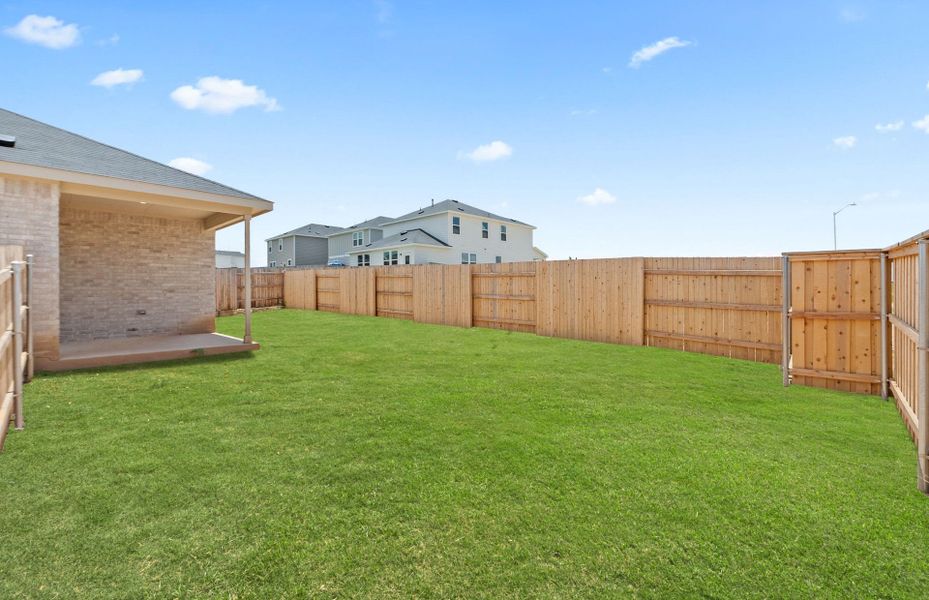 Exterior details and patio area of a home in Sunfield, Buda (Image 26). Exterior details and patio area of a home in Sunfield, Buda (Image 26).