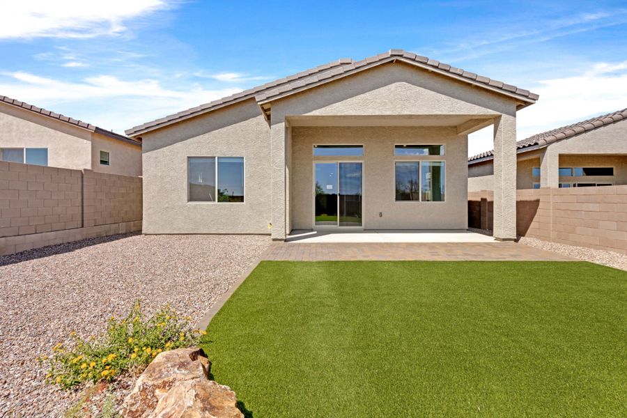 Exterior details and patio area of a home in Saguaro Reserve II, Marana (Image 2). Exterior details and patio area of a home in Saguaro Reserve II, Marana (Image 2).