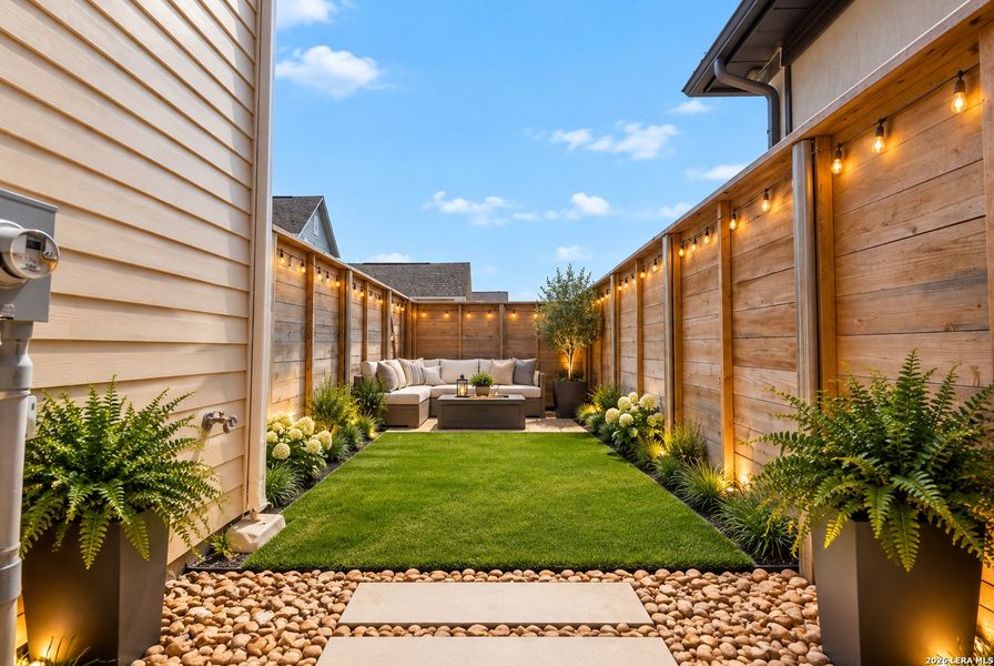 Exterior details and patio area of a home in Town Creek, New Braunfels (Image 3). Exterior details and patio area of a home in Town Creek, New Braunfels (Image 3).