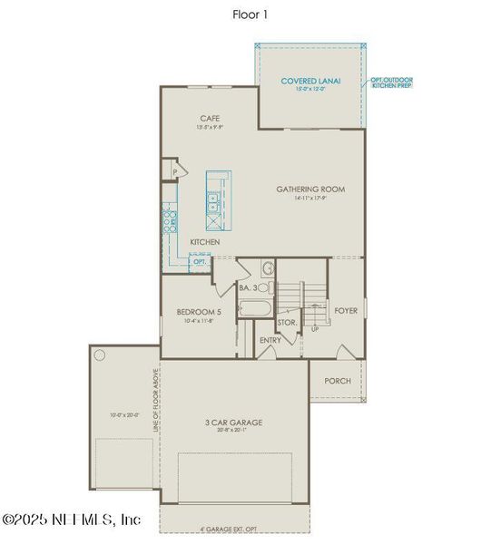 2D floor plan layout of this home in The Preserve at Bannon Lakes, St. Augustine, FL (Image 4).