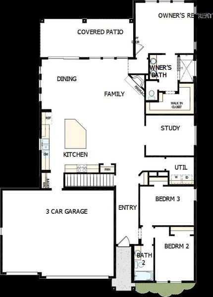 2D floor plan layout of this home in Wolf Ranch - Enclave Collection, Colorado Springs, CO (Image 5).
