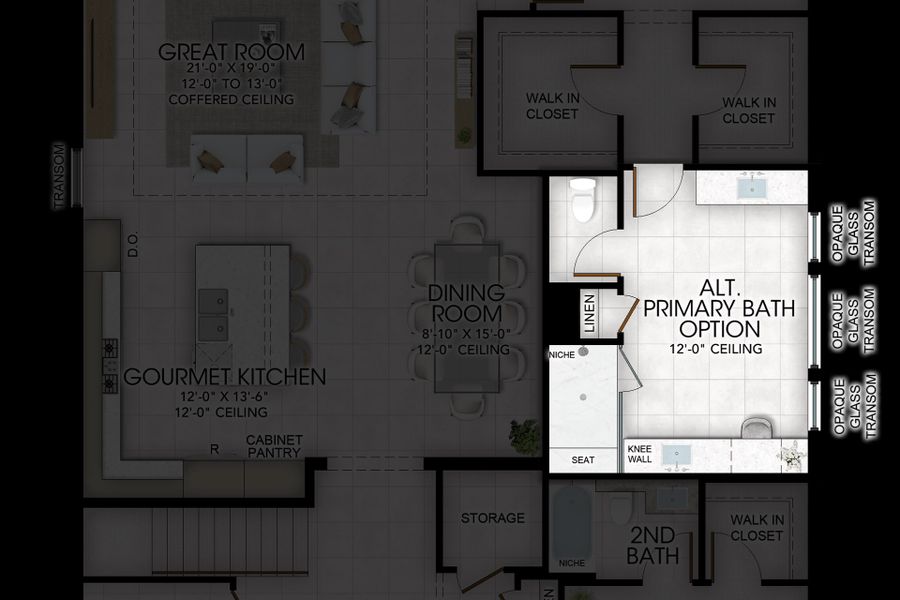 2D floor plan layout for the Belize by GL Homes in Valencia Del Mar, Boynton Beach, FL (Image 6).