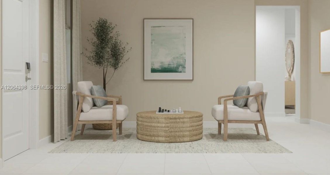 Furnished interior view inside a new home in Heron Pointe, Miami (Image 6).