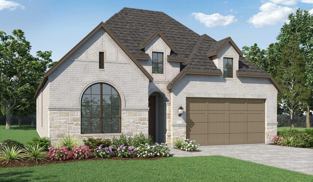 Front exterior of a new home in Kresston: 55ft. lots, Montgomery, TX, highlighting curb appeal (Image 1). Front exterior of a new home in Kresston: 55ft. lots, Montgomery, TX, highlighting curb appeal (Image 1).