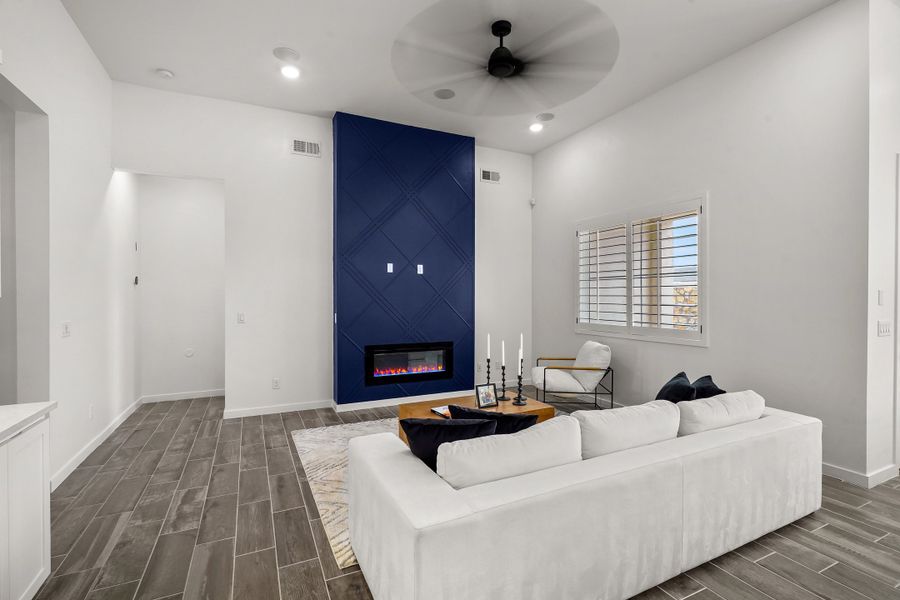 Representative furnished interior of a home built from the Pebble Beach by LEH. Homes in Summer Sky North, El Paso (Image 39).