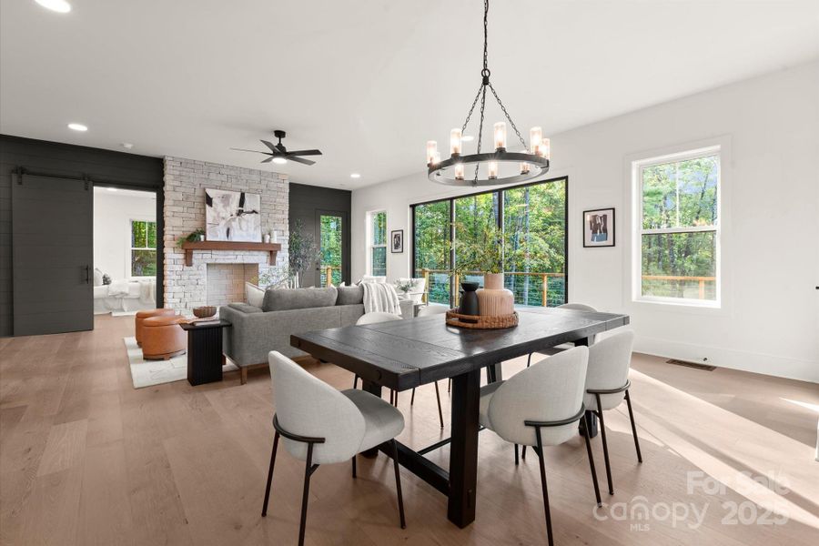Furnished interior view inside a new home in , Cashiers (Image 33).