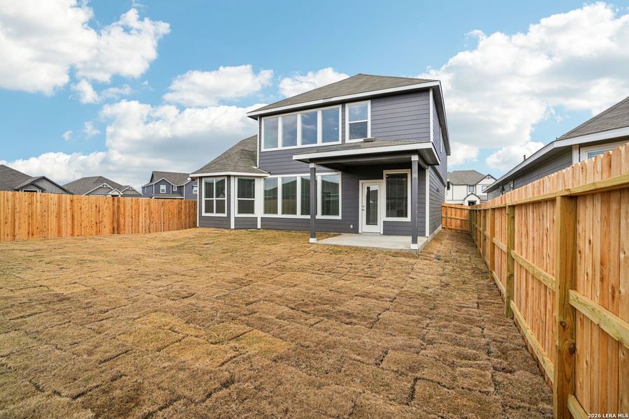 Exterior details and patio area of a home in Estancia Ranch - Classic Series, San Antonio (Image 24).