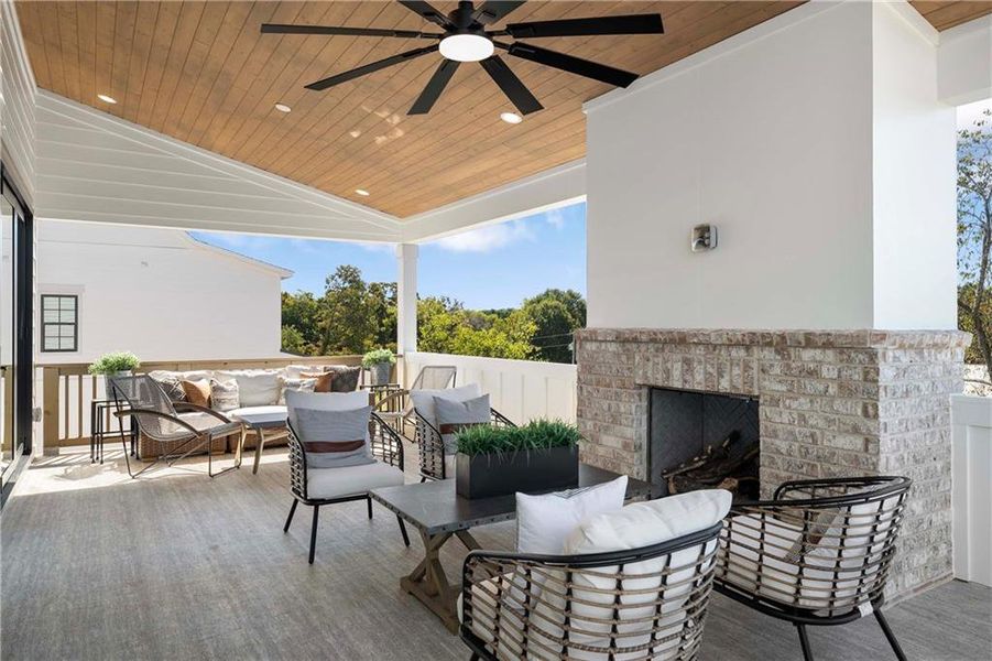 Exterior details and patio area of a home in Echo at Crabapple, Milton (Image 23).