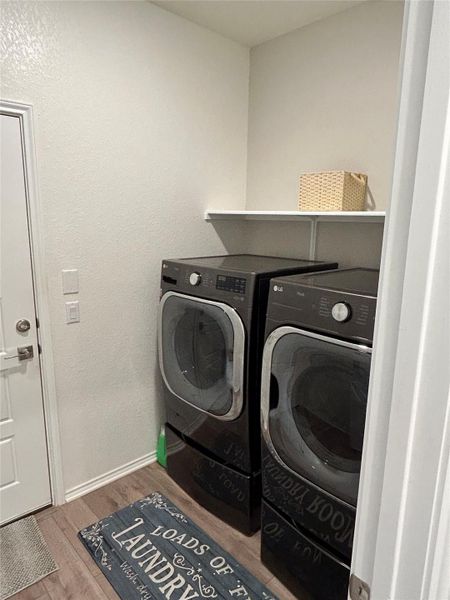Laundry room with shelf for storage Laundry room with shelf for storage