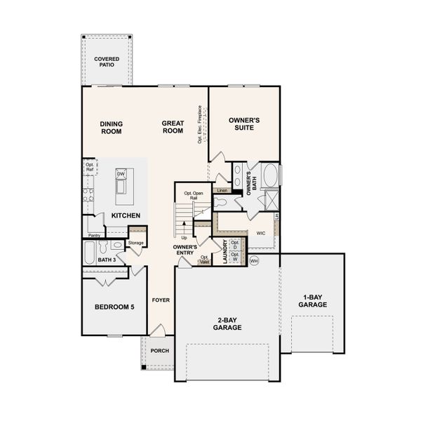 2D floor plan layout of this home in Highland Reserves, Pleasant View, TN (Image 4).