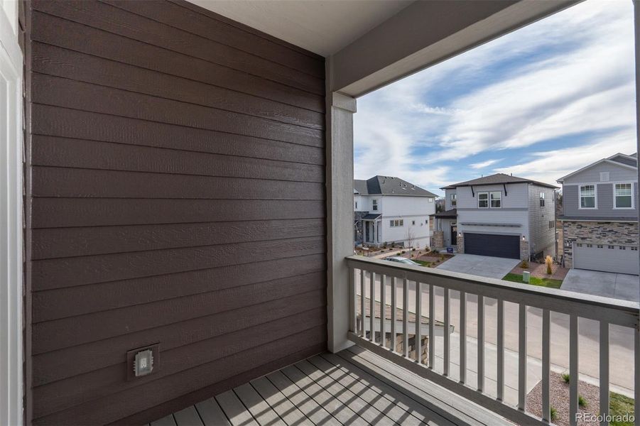 Exterior details and patio area of a home in Trailside at Cottonwood Creek, Colorado Springs (Image 21).