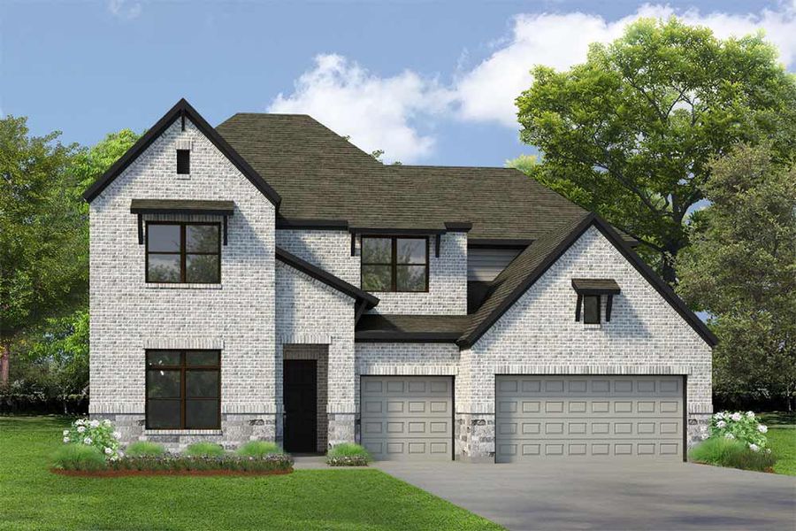 Front exterior of a new home in Walden Creek – Summit Collection, Montgomery, TX, highlighting curb appeal (Image 2).
