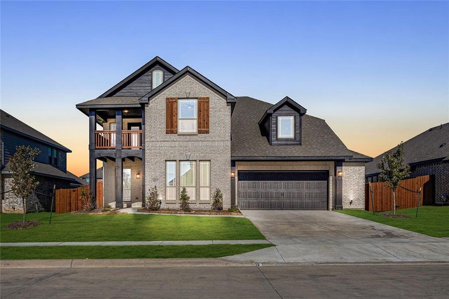 Front exterior of a new home in Maplewood, Glenn Heights, TX, highlighting curb appeal (Image 2). Front exterior of a new home in Maplewood, Glenn Heights, TX, highlighting curb appeal (Image 2).