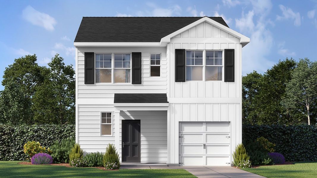 Representative exterior photo of a completed home built from the Evans by D.R. Horton in Rushing Waters Townhomes, North Augusta, SC (Image 2).