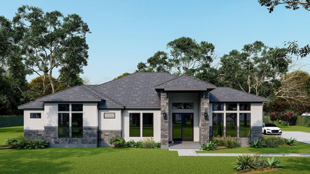 Front exterior of a new home in , Dayton, TX, highlighting curb appeal (Image 1). Front exterior of a new home in , Dayton, TX, highlighting curb appeal (Image 1).