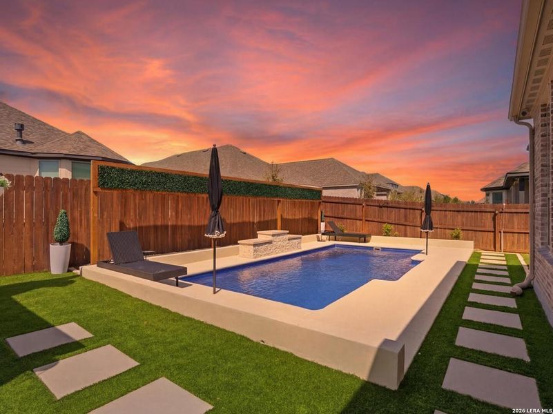 Exterior details and patio area of a home in Corley Farms, Boerne (Image 27).