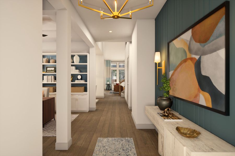 Representative furnished interior of a home built from the The Zinnia by David Weekley Homes in Pecan Square - Gardens, Northlake (Image 5).