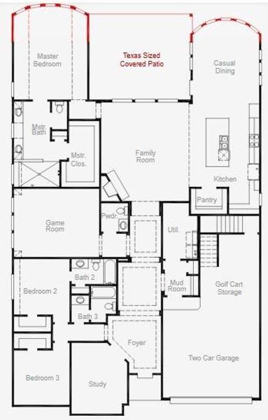 2D floor plan layout of this home in Chambers Creek, Willis, TX (Image 2).