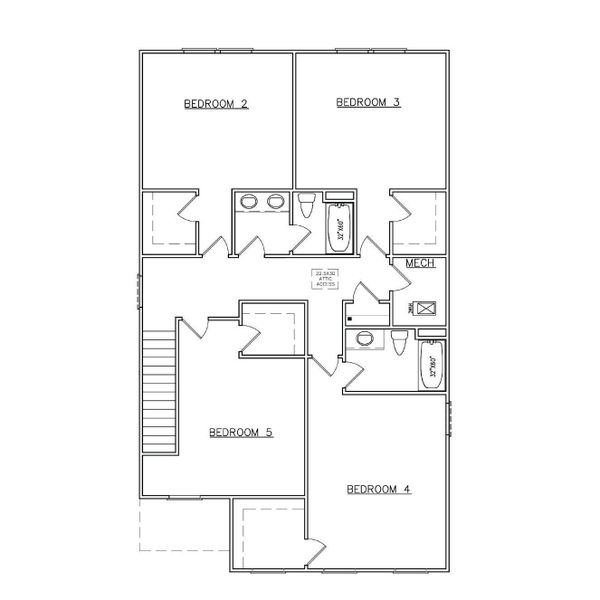 2D floor plan layout for the Newport - Townhomes by Dream Finders Homes in Carolina, Palmetto, GA (Image 3).