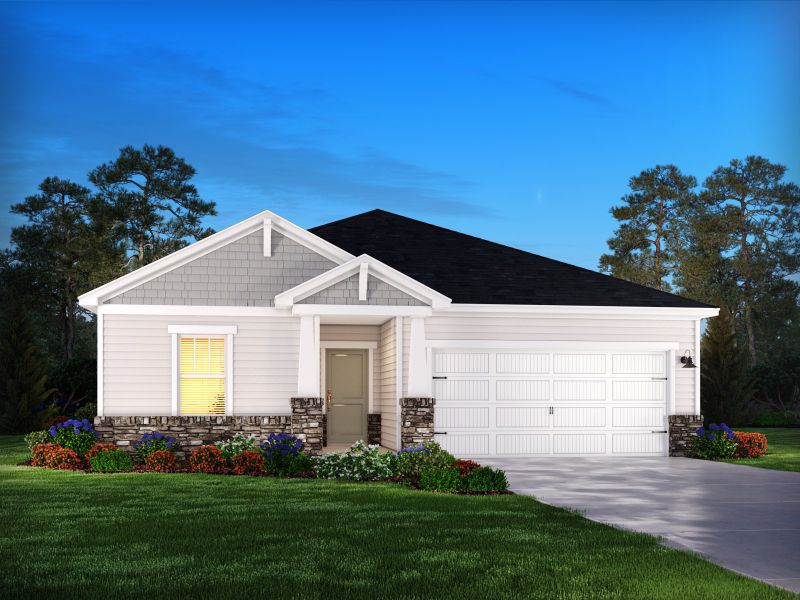 Representative exterior photo of a completed home built from the Gibson by Meritage Homes in Clear Pond - The Boardwalk Series, Myrtle Beach, SC (Image 2).