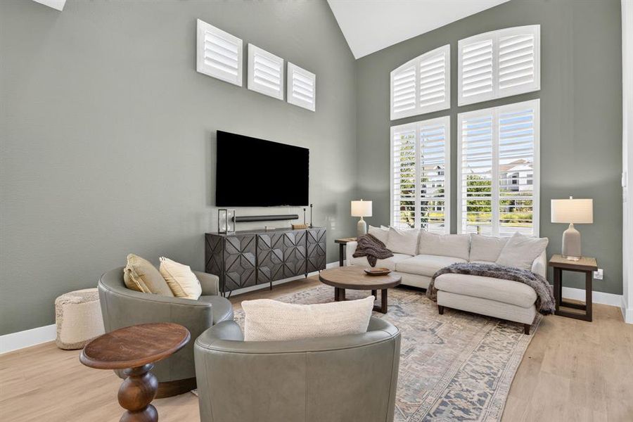 Enter into a fabulous Highland Homes floor plan with tall ceilings and thoughtful details. Enter into a fabulous Highland Homes floor plan with tall ceilings and thoughtful details.