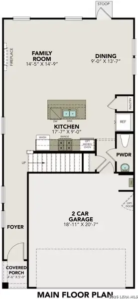 2D floor plan layout of this home in Meadows at Oak Creek, San Antonio, TX (Image 4).