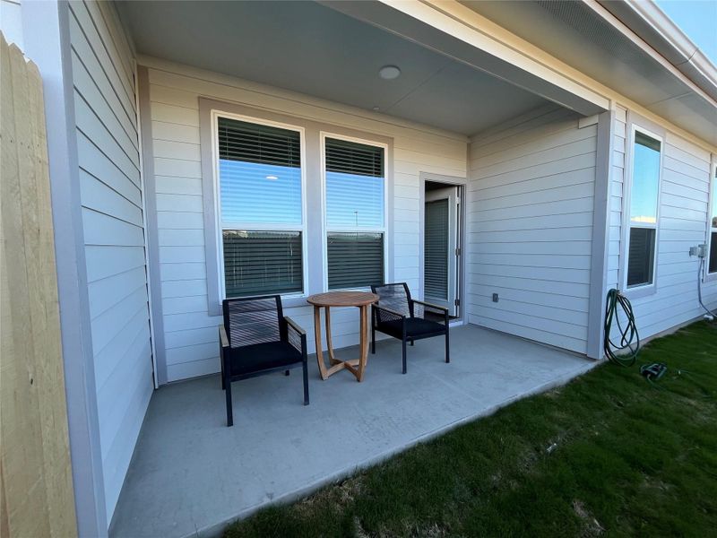 Great sized private fenced in backyard. For demonstration purposes only.