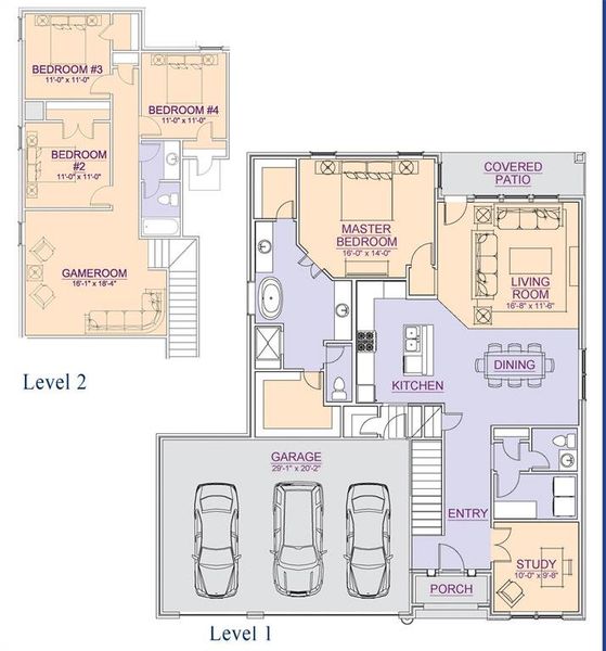 Calllington Floor Plan - Page 1 (3 Car)