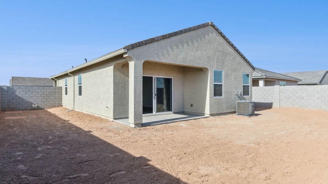 Exterior details and patio area of a home in Radiance at Superstition Vistas, Apache Junction (Image 1). Exterior details and patio area of a home in Radiance at Superstition Vistas, Apache Junction (Image 1).