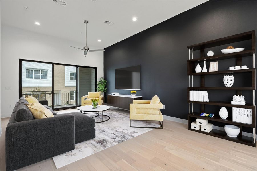 Furnished interior view inside a new home in Austin Modern Lofts at Mueller, Austin (Image 4).