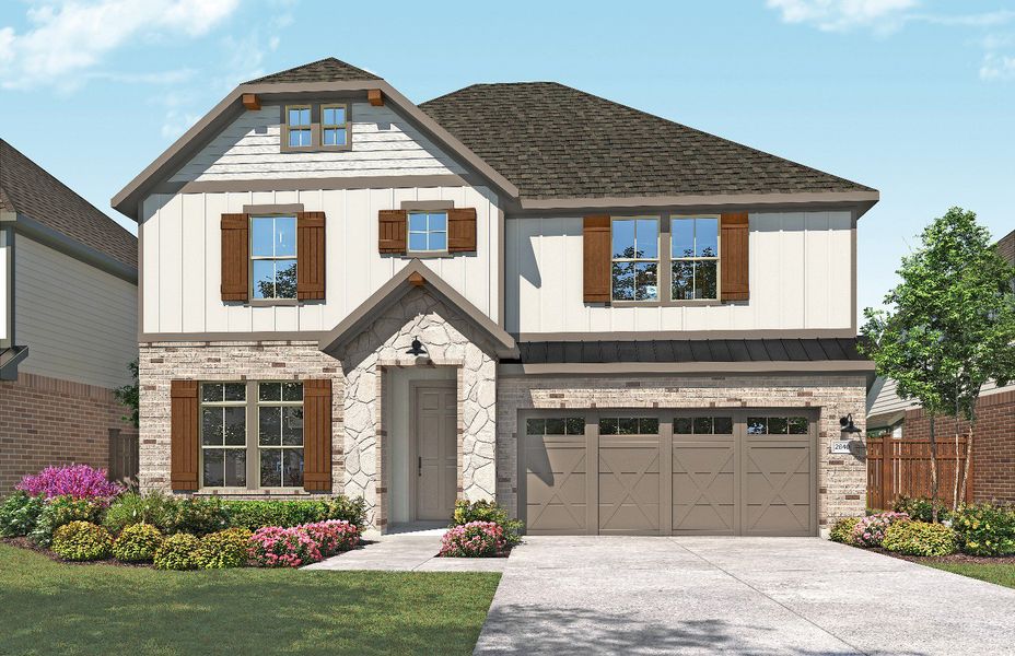 2D floor plan layout for the Magnolia by DRB Homes in Meyer Ranch – Premier, New Braunfels, TX (Image 25).