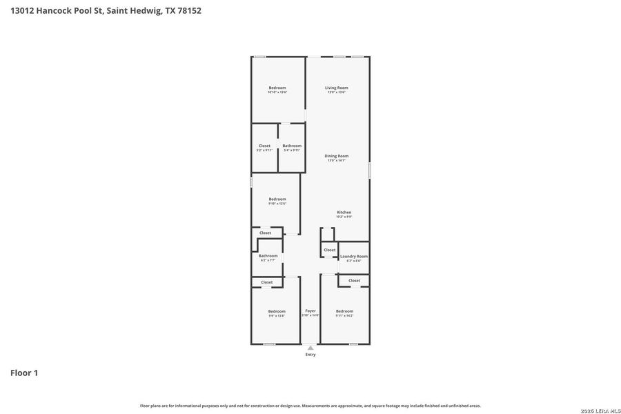 2D floor plan layout of this home in Spring Grove, Converse, TX (Image 4).