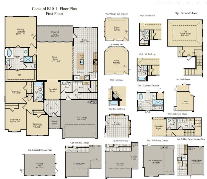 2D floor plan layout of this home in Hayes Crossing, Midlothian, TX (Image 4).