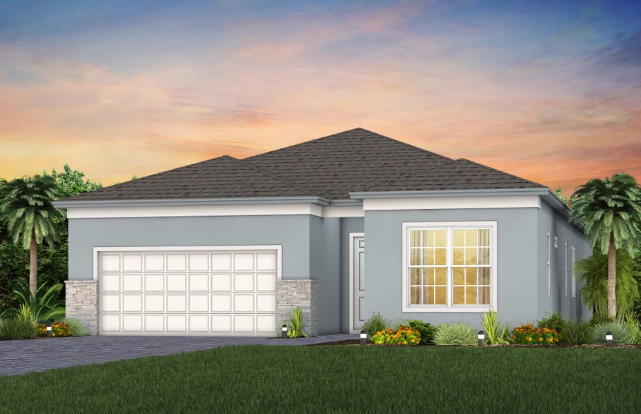Representative exterior photo of a completed home built from the Concord by Del Webb in Del Webb Tradition, Port St. Lucie, FL (Image 19).