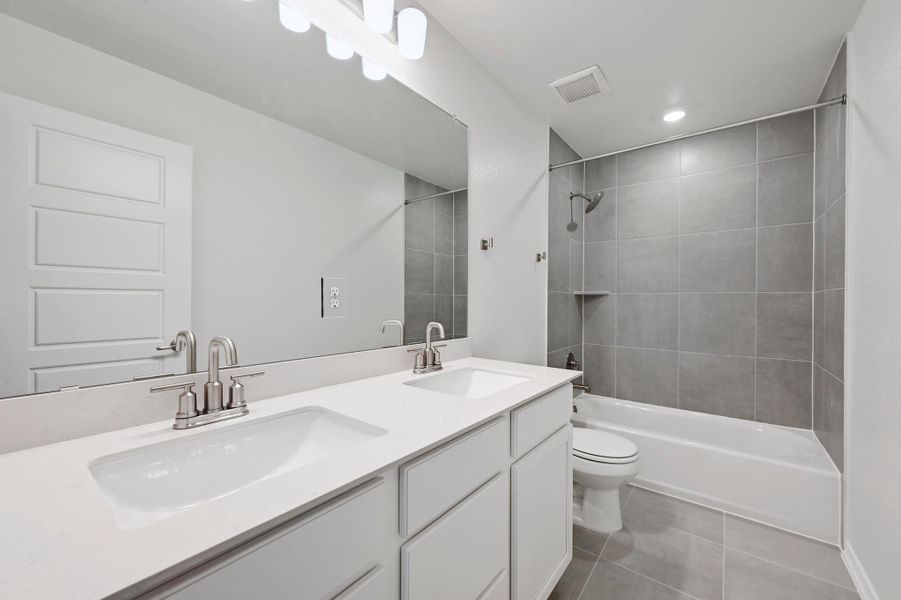 Furnished interior view inside a new home in Creekside at Estancia, Austin (Image 12). Furnished interior view inside a new home in Creekside at Estancia, Austin (Image 12).