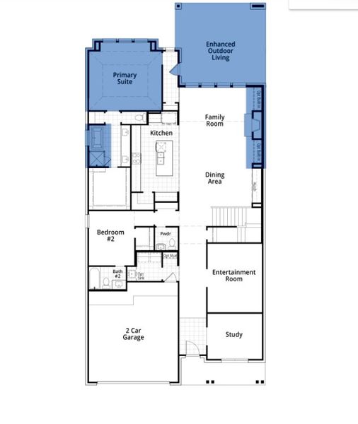 2D floor plan layout of this home in Cambridge Crossing: 50ft. lots, Celina, TX (Image 2).