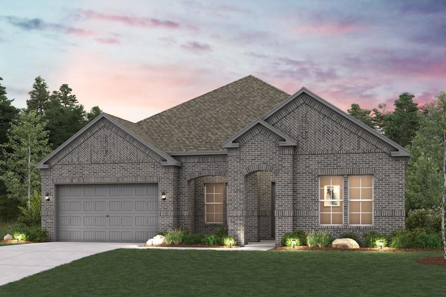 Front exterior of a new home in Anna Town Square, Anna, TX, highlighting curb appeal (Image 1). Front exterior of a new home in Anna Town Square, Anna, TX, highlighting curb appeal (Image 1).