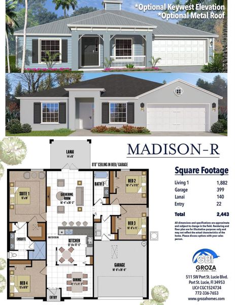 2D floor plan layout of this home in , Vero Beach, FL (Image 3).