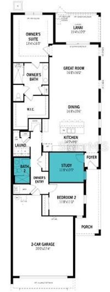 2D floor plan layout of this home in Wellen Park, Venice, FL (Image 3).