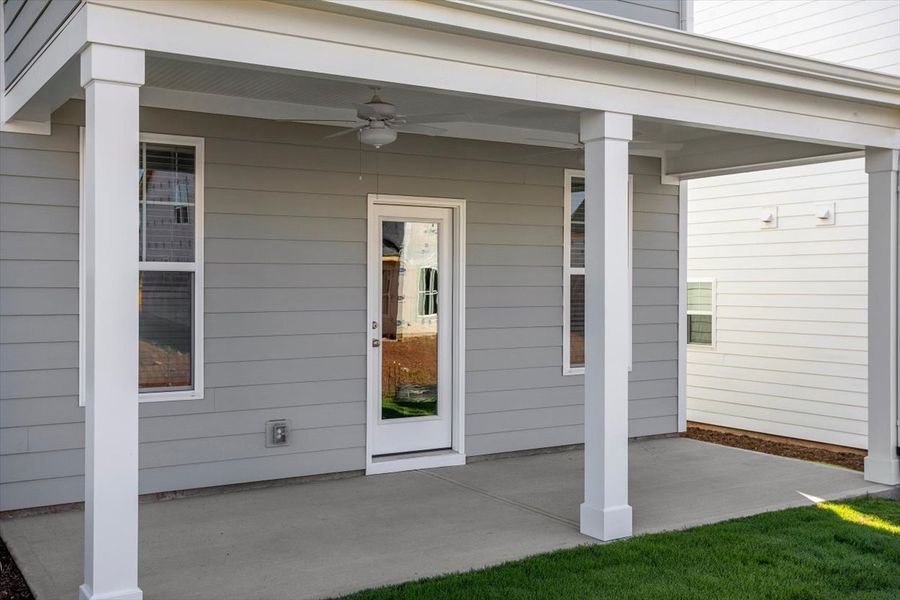 Exterior details and patio area of a home in Sweetbrier, Durham (Image 4).