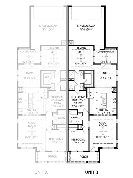 Jasper Unit B Towhome Floorplans