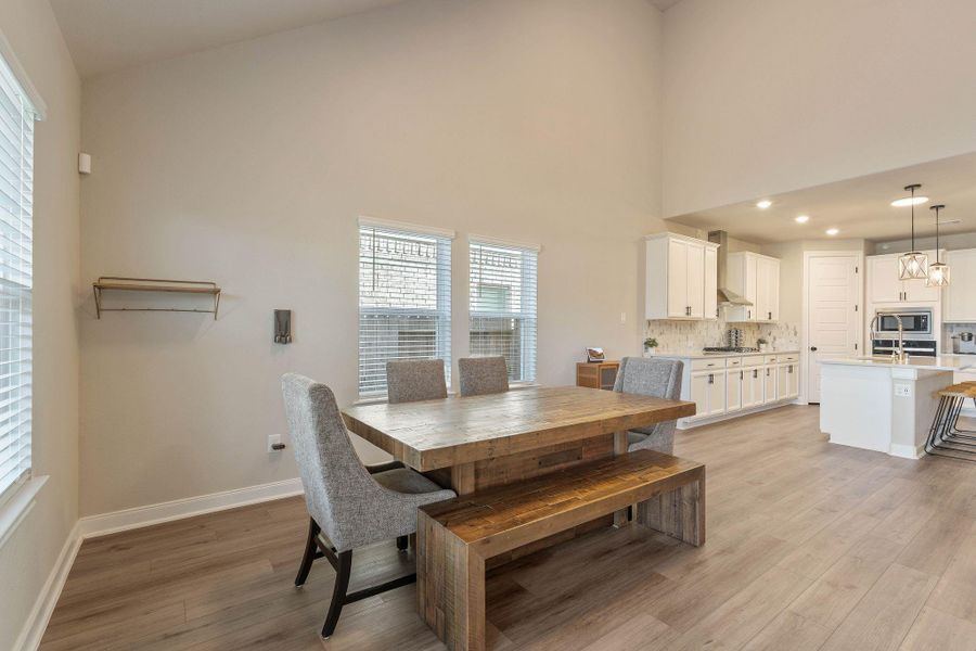 Furnished interior view inside a new home in Pine Lake Cove - Classic Series, Montgomery (Image 8). Furnished interior view inside a new home in Pine Lake Cove - Classic Series, Montgomery (Image 8).