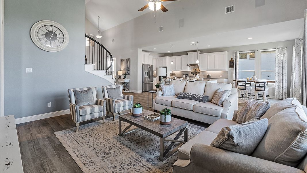 Representative furnished interior of a home built from the Valley spring by D.R. Horton in Lakeview Pointe, Grand Prairie (Image 11).