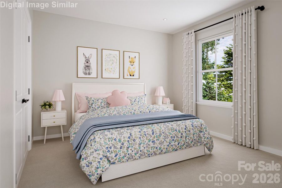 Sweet dreams await in this light-filled, cozy bedroom — a charming space that feels warm, bright, and perfectly comforting.