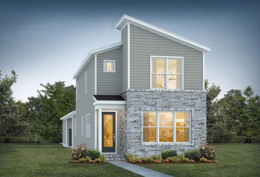 Representative exterior photo of a completed home built from the Alder A by Homes by Dickerson in Chatham Park, Pittsboro, NC (Image 1). Representative exterior photo of a completed home built from the Alder A by Homes by Dickerson in Chatham Park, Pittsboro, NC (Image 1).