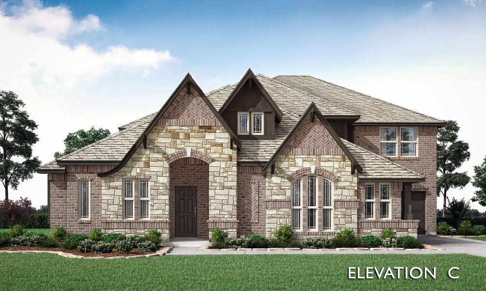 Elevation C. 4,035sf New Home in Mansfield, TX