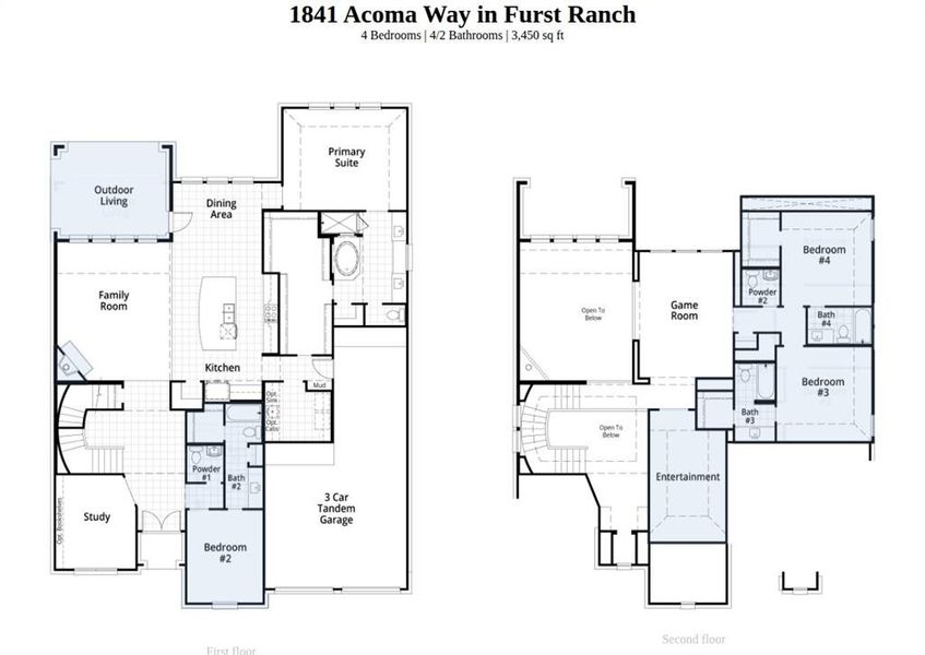 2D floor plan layout of this home in Furst Ranch, Flower Mound, TX (Image 3). 2D floor plan layout of this home in Furst Ranch, Flower Mound, TX (Image 3).