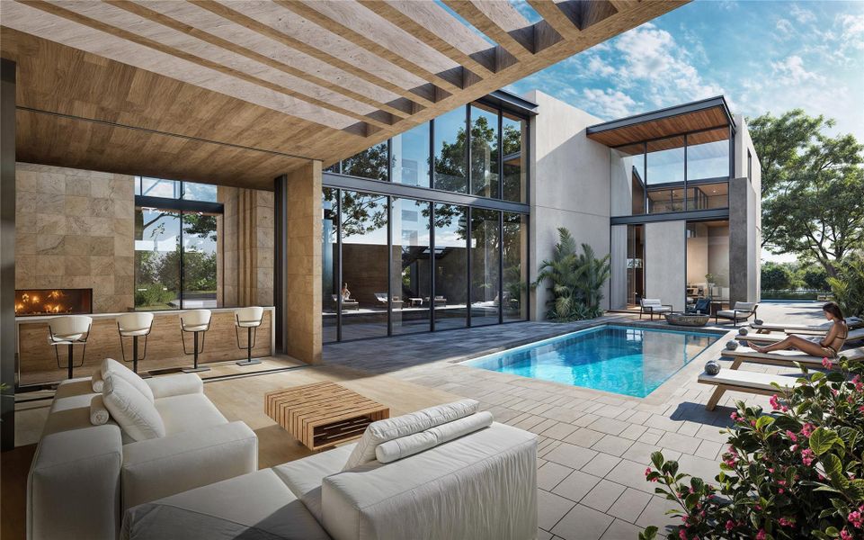 Rendering of the future Resort-style poolscape
